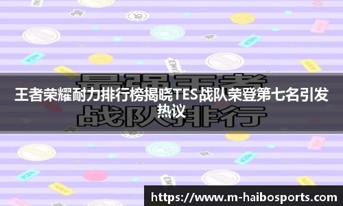 王者荣耀耐力排行榜揭晓TES战队荣登第七名引发热议